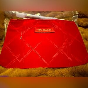 New Vera Bradley Preppy Poly Tango Red Women's Clutch Wristlet